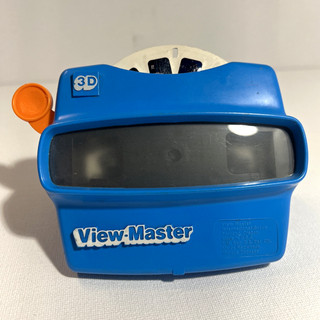 1990s Blue VIEW MASTER 3D MOON LANDING Reel Viewer Vintage WORKING Look & See