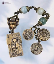 Archangels Michael, Raphael, Gabriel,Eucharistic Angel Chaplet - Bronze| 3 Beads