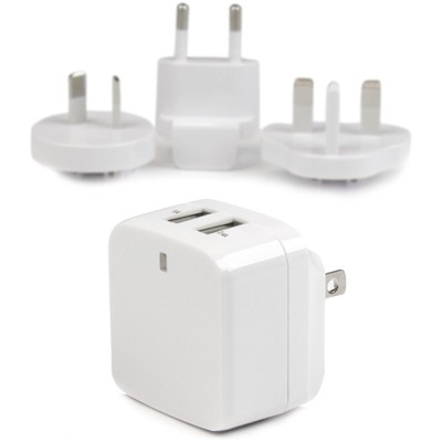 StarTech.com Travel USB Wall Charger - 2 Port - White - Universal Travel Adapter