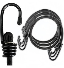 Lanlord Latex Black Heavy Duty Outdoor 20 Inch Bungee Cords with Hook Bungee Str