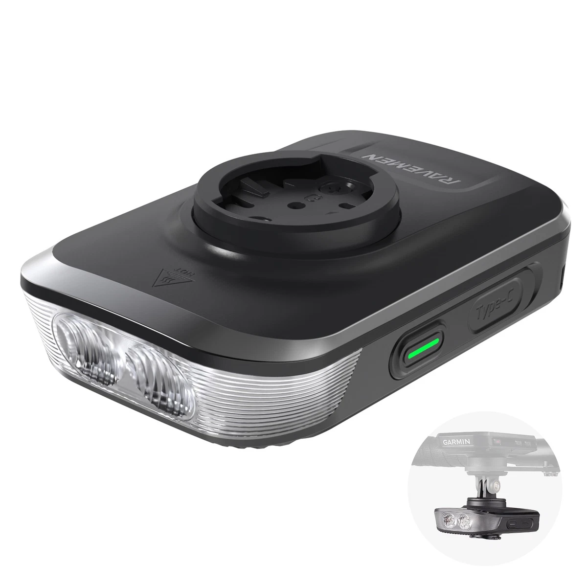 RAVEMEN FR1500 SE Bicycle Front Light For Garmin Wahoo GPS Bike Headlight +AGM04
