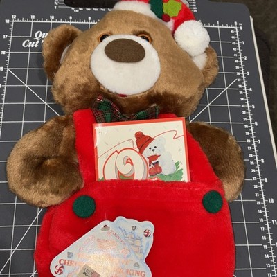 Vintage Santas Best Plush Bear Christmas Stocking 20'' Stuffed Toy With Tags
