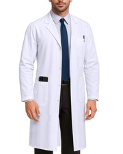 Professional White Lab Coat for Men, Long Sleeve Coat 1 Pack, Small, White