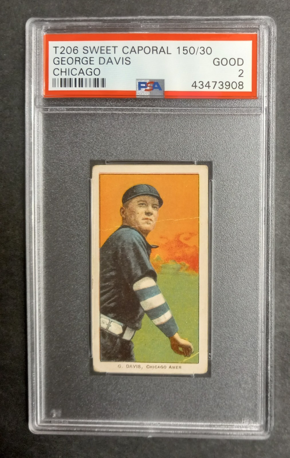 1909-11 T206 - George Davis - HOF - Sweet Caporal 150/30 - PSA 2 GOOD
