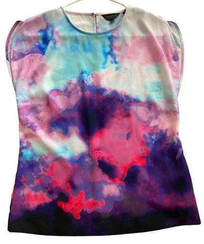 T-shirt donna Ted Baker blu e viola bella taglia 2 US 6 - Foto 1 di 8