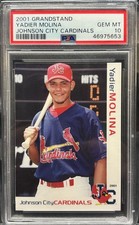 2001 Grandstand Johnson City Yadier Molina PSA 10 - 1st LICENSED! - RARE, Pop 8!