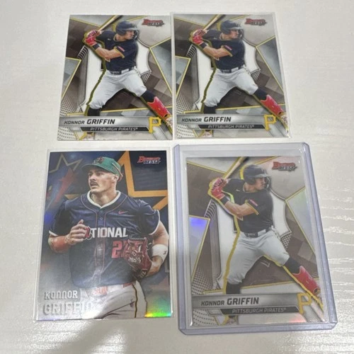 Topps Bowmans Best Konnor Griffin Refractor 2025 Pittsburgh Pirates 4 Card Lot