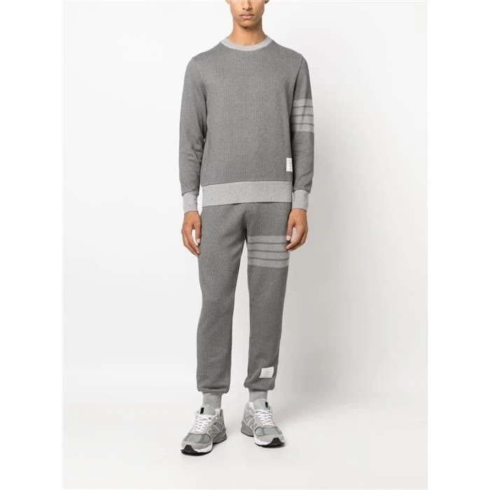 Thom Browne Felpa girocollo uomo 4 barre righe grigio 25SS 133239844