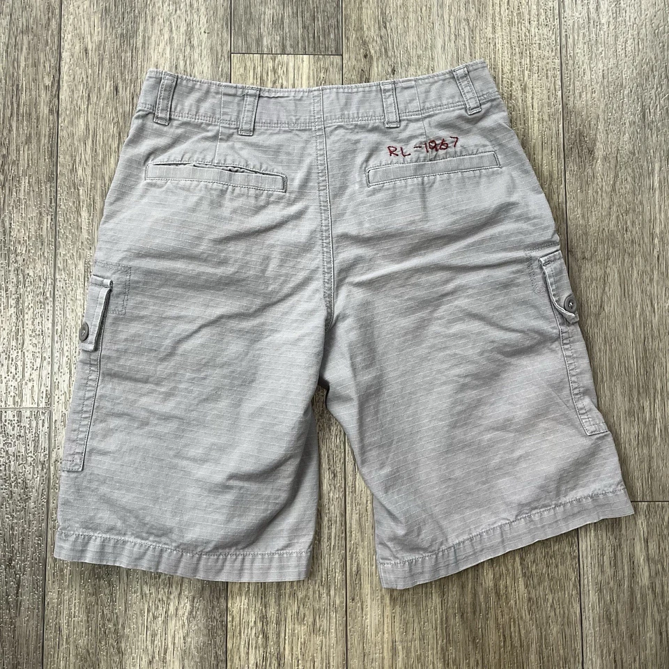 Polo Ralph Lauren Cargo Shorts Boys Size 10 Gray Utility Ripstop Multi Pocket - Image 2 of 4