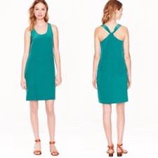 J. Crew NWT Twisted Back Scoop Neck Shift Dress in Green Size 14