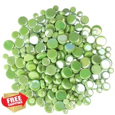 Samjobroad Green Glass Mosaic Tiles Circular 300g