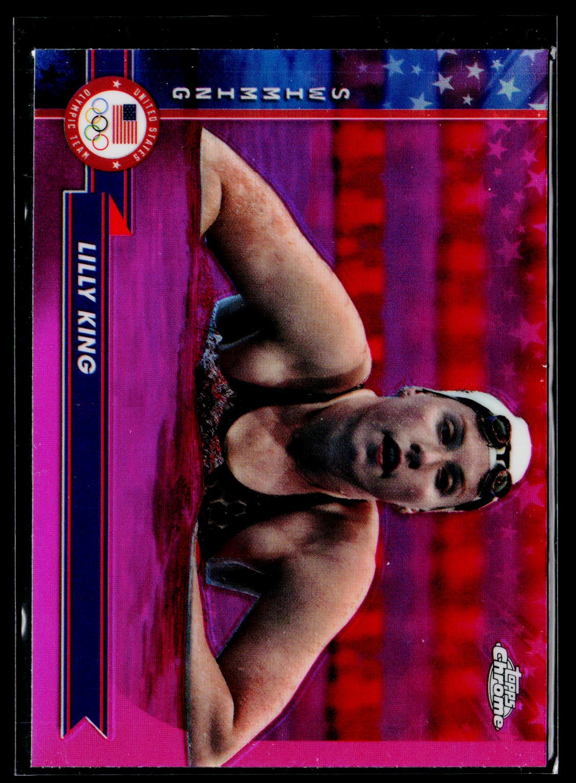 2024 Topps Chrome U.S. Olympics #143 Lilly King Pink Refractors