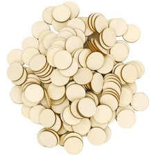 100 Pieces Unfinished Wood Circle -1 Inch Round Disc Blank Natural Wooden Cut...