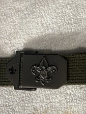 BSA Adjustable Web Belt  Buckle Size M/L Green Official Boy Scouts America 42  