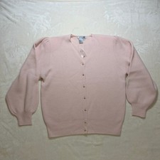 Adele Joyce Pink Vintage Lambswool Angora Cardigan Sweater Women Med Excellent