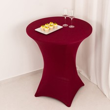 Burgundy Elegant Spandex Cocktail Table Cover Wedding Party Home Tablecloth