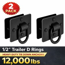2 Pack 12 Trailer D Rings Heavy Duty Tie Down Anchors 12000 Lb Black