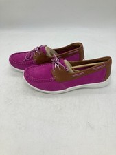 Clarks Womens Pink & Brown Perforated Boat Shoes - Casual Comfort Size 9.5