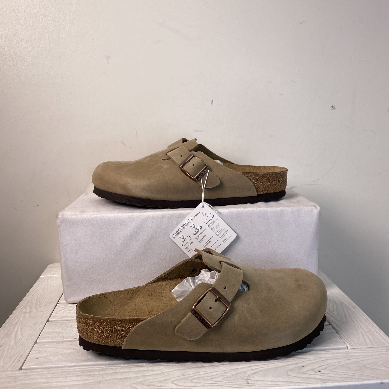 Birkenstock Unisex Size M5 W7 Boston BS Tabacco Brown Oiled Leather Clogs