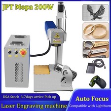 200W JPT Mopa Fiber Laser Marking Machine Metal Engraver Auto focus Rotary US