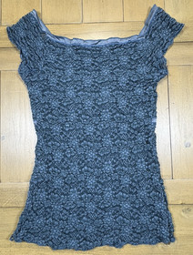 Vtg Y2K Ann Ferriday Lace Stretch Corset Top Fairy Romantic Blue M Whimsigoth