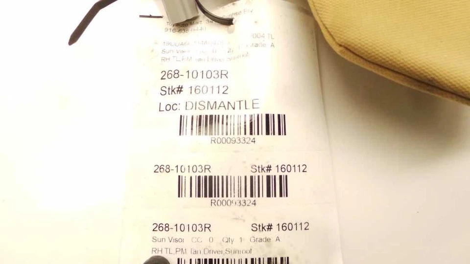 Parasol derecho pasajero iluminado para 04-08 TL 93324 Foto 4 de 4