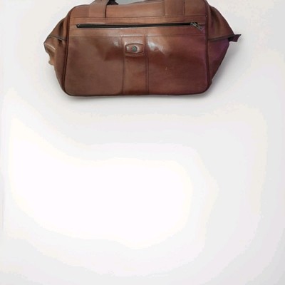 Vintage 1970er Leder Duffel Bag  Schloss Sporttasche (L) 50cm x (B)20cm(H) 30cm