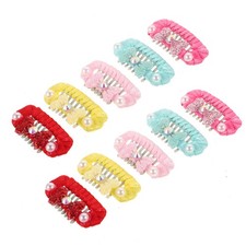  10 Pcs Dog Hair Accessories Cute Snap Clips Claw Colorful Floral Design