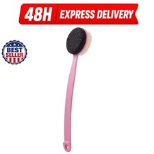 Pumice Stone Foot Scrubber Brush 13.7" Long Handle Callus Remover Pink