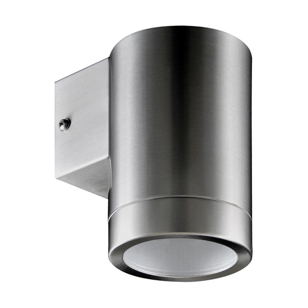 AußEnleuchte Downlight Edelstahl Glas GU10 IP54 H: 11,8 Cm In Chrom Lampe Wand-image