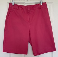 Talbots Pink Bermuda Shorts Woman Size 6 Front Zip Stretch 10 Inseam Pockets