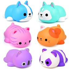 Cat Squishies Stress Balls for Adults Kids: 6PCS Jumbo Small, Multi-color
