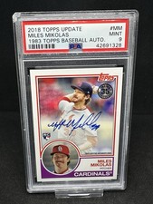 2018 Topps Update Miles Mikolas #83A-MM 1983 Topps Baseball Autograph PSA 9