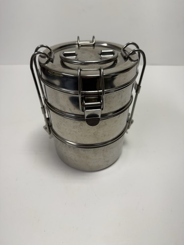 Hiking/Camping To-Go Ware 3-Tier Stainless Lunch Box Good Condition Used