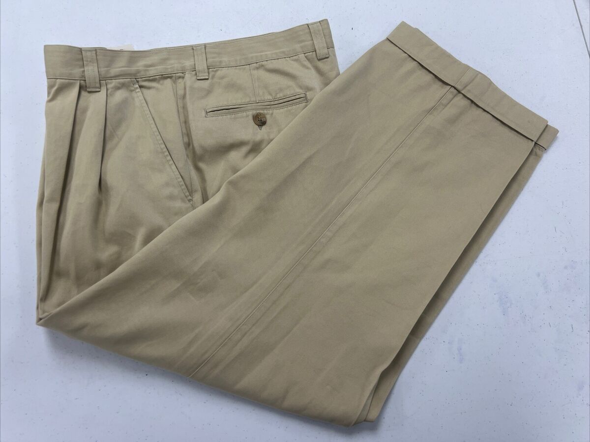 Ermenegildo Zegna Men's Beige Solid Cotton Khaki Pants 36X28 Ermenegildo Zegna Men's Beige Solid Cotton Khaki Pants 36X28