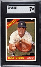 1966 O-Pee-Chee #117 Jake Gibbs Yankees SGC 7 Beautiful and nicely Centered