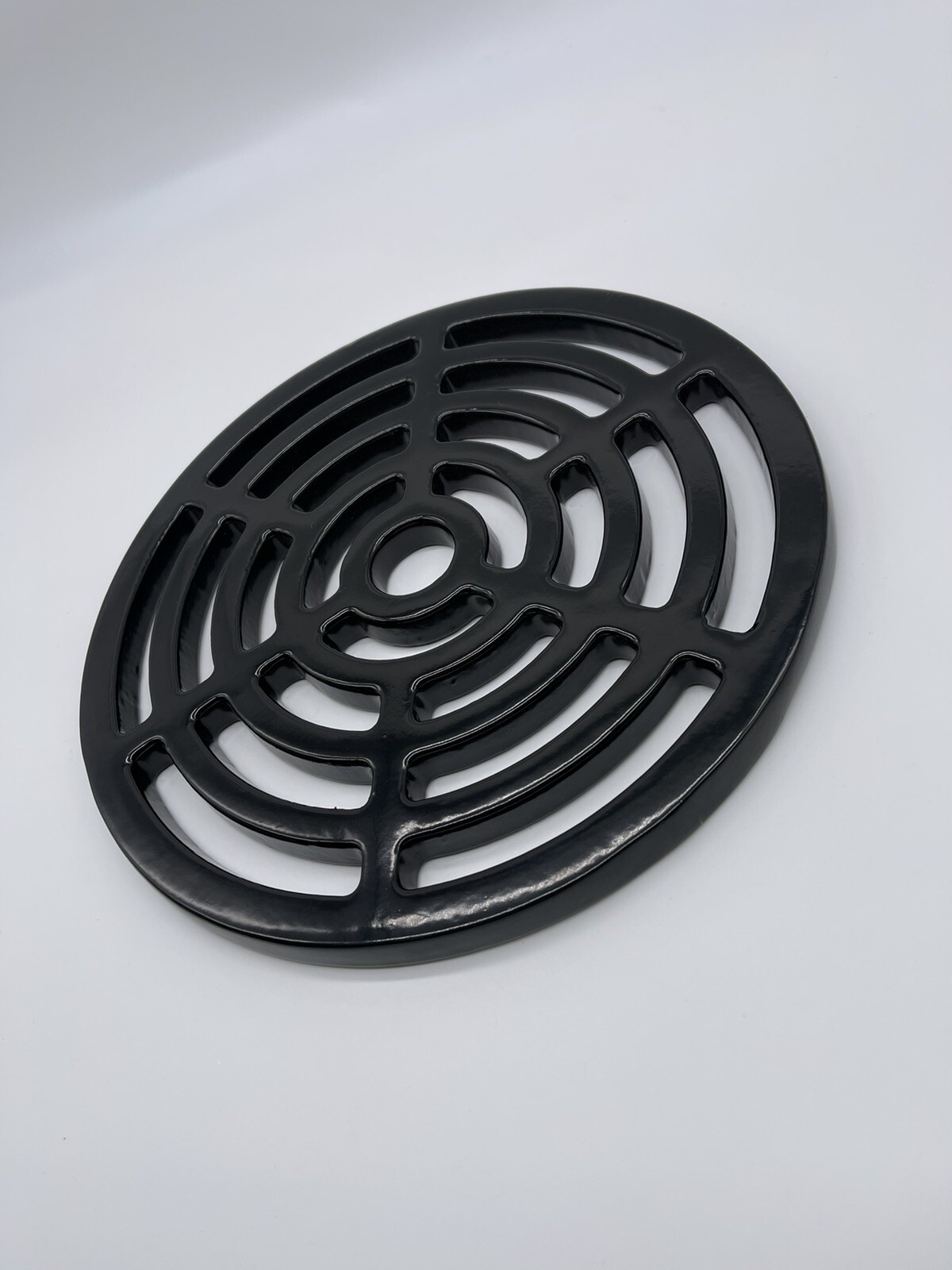 Gully Grate Black 13mm Thick For Driveways Solid Steel 10""Round
