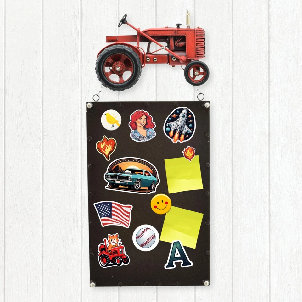 Hanging Iron Tractor Magnetic Note Boards - Image 3 of 4