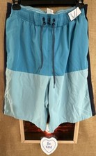 Nike men s XL board short XL multi-blue stretch mesh brief liner striped relaxed