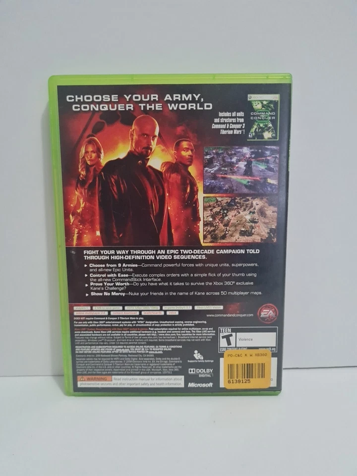 Command & Conquer 3 Kanes Wrath, Xbox 360, Great Condition CIB, Completed Tested - Image 2 of 4
