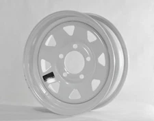 eCustomRim 15 x 5 in trailer wheel white rim spoke style 5 lug on 4.5"