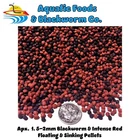 Floating/Sinking Mix Calif Blackworm-Intense Red Color Cichlid Pellets. 1.5- 2mm