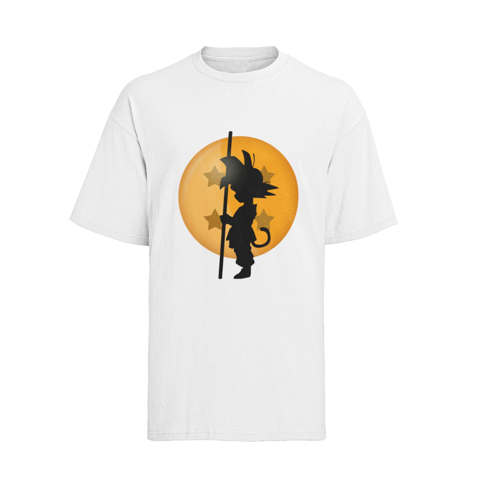 Son Goku como Niño Dragon Ball 4 Estrellas Anime Algodón Orgánico Camiseta Hombre