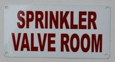 Sprinkler Valve Room Sign Aluminium Reflective  , White 3X6 --REF24-1027