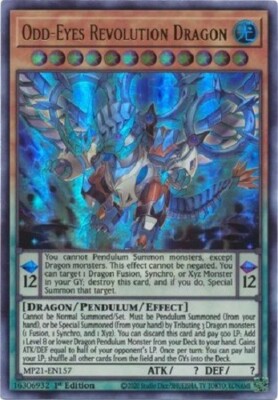 ODD-EYES REVOLUTION DRAGON *** 1ST EDITION ULTRA RARE MP21-EN157