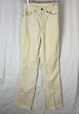 Vintage Funny Girl 70  s Women  s Corduroy Beige Pants Size 9/10 Tall 23"x32.5"