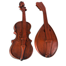 unique 'Royal' 18" inch metal mandolin violin wall hanging decoration set of 2