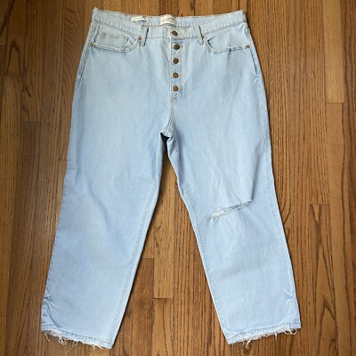 Universal Thread Vintage Straight Button Fly Jeans 18/34R Distressed Y2K Beachy