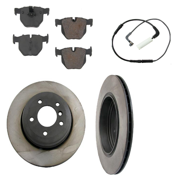 2 REAR Rotor Back Disc Brake Sensor Pad Set Kit for BMW E60 20042007