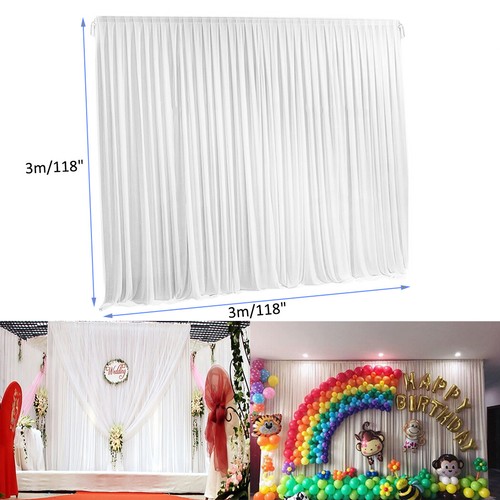 XXL Hintergrund Hochzeit Vorhang Fotografie Weiß Vorhänge Hochzeitsdeko 2/3/6m - Bild 13 von 15